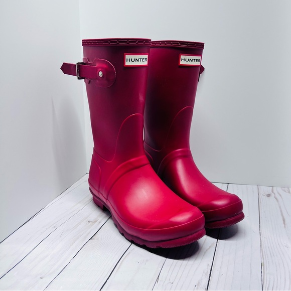 Hunter NEW IN BOX Original Short Military Red Rain Boots Size 8 - Picture 2 of 7
